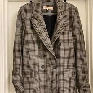 Free People Plaid Blazer